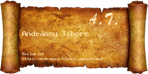 Andrássy Tiborc névjegykártya